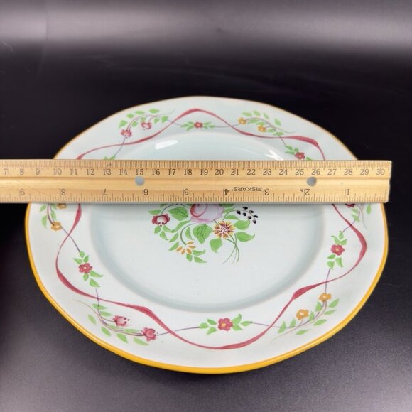 1950s Adams England Calyx Ware Ceramic 9in Dish Plate Set 4 Porcelain Floral VTG - Picture 4 of 15